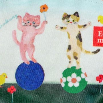 ミネット　ねこミニポーチ（玉乗り）の画像