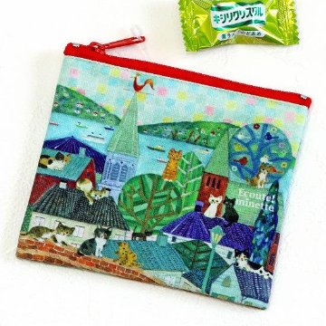 ミネット　ミニフラットポーチ（坂の街）の画像