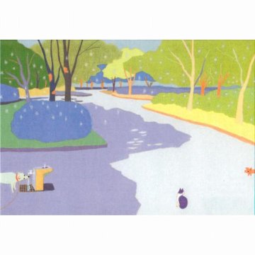 ひらいみも ポストカード（子ブタと夏木立）の画像
