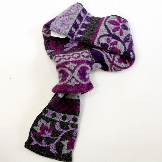 ラシクモア　フランス製プチマフラー（ジャガード）グレーの画像