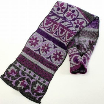 ラシクモア　フランス製プチマフラー（ジャガード）グレーの画像