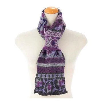 ラシクモア　フランス製プチマフラー（ジャガード）グレーの画像