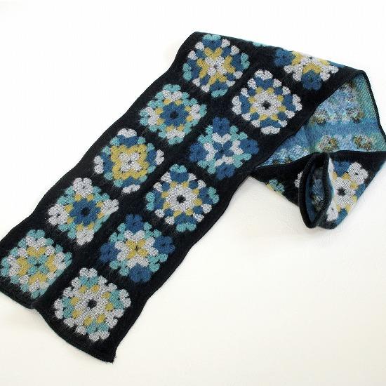 ラシクモア　フランス製プチマフラー（クロッシェ）ブルーグリーンの画像