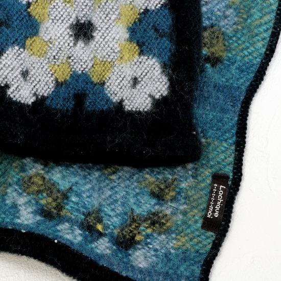 ラシクモア　フランス製プチマフラー（クロッシェ）ブルーグリーンの画像