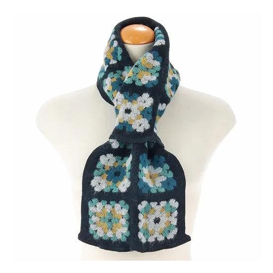 ラシクモア　フランス製プチマフラー（クロッシェ）ブルーグリーンの画像