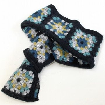 ラシクモア　フランス製プチマフラー（クロッシェ）ブルーグリーンの画像