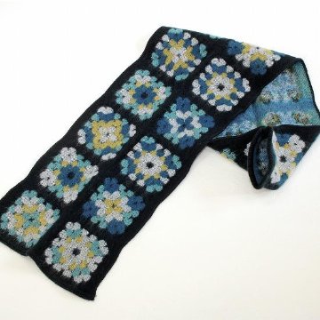 ラシクモア　フランス製プチマフラー（クロッシェ）ブルーグリーンの画像