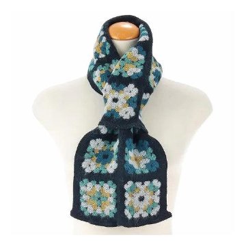 ラシクモア　フランス製プチマフラー（クロッシェ）ブルーグリーンの画像