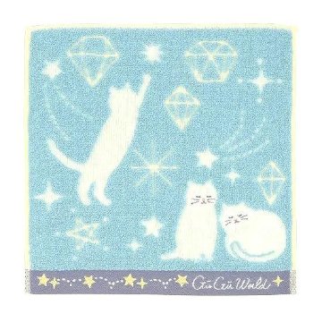 GuGu World タオルハンカチ（宝石と猫）画像