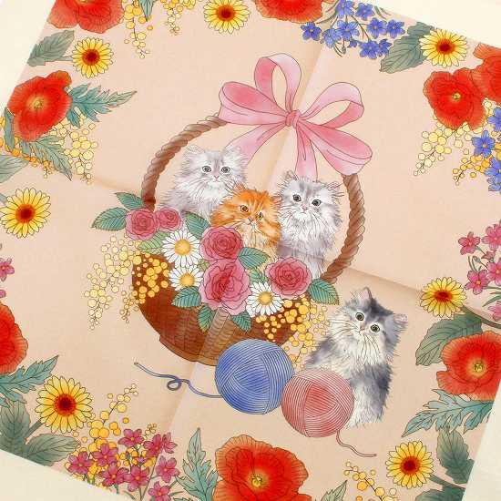 CatAll ネコハンカチ（バスケット）の画像