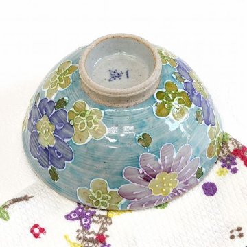 波佐見焼　軽々飯碗（一珍花想い）ブルーの画像