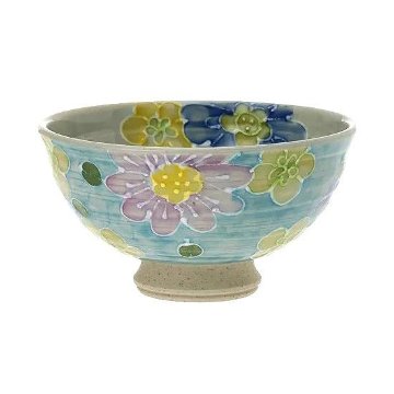 波佐見焼　軽々飯碗（一珍花想い）ブルーの画像