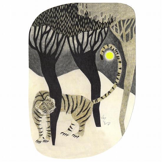 moritaMiW　ポストカード（虎と月）の画像