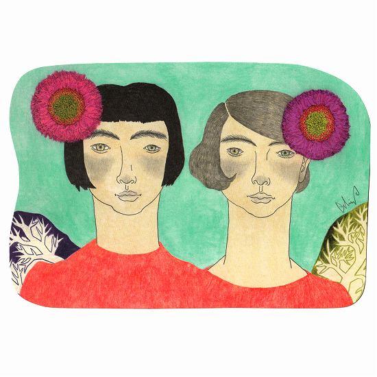 moritaMiW　ポストカード（花の髪飾りつけて）の画像