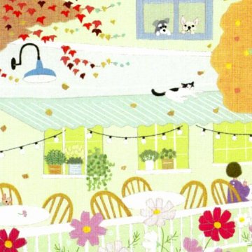 ひらいみも ポストカード（子ブタと秋桜テラス）の画像