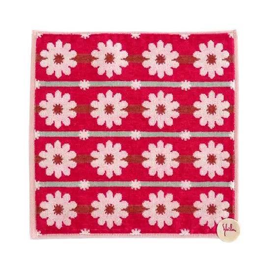 シビラ　タオルハンカチ（花柄ボーダー）の画像