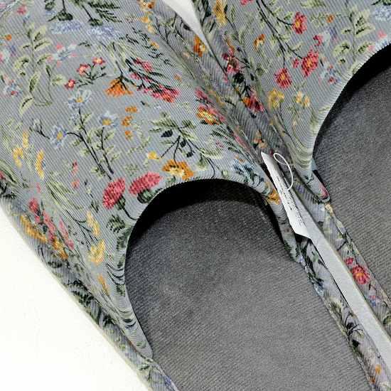 外縫いスリッパ（コール天プリント）　約24.5cmの画像