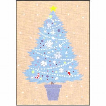 ひらいみも ポストカード（クリスマスツリー：雪結晶）の画像