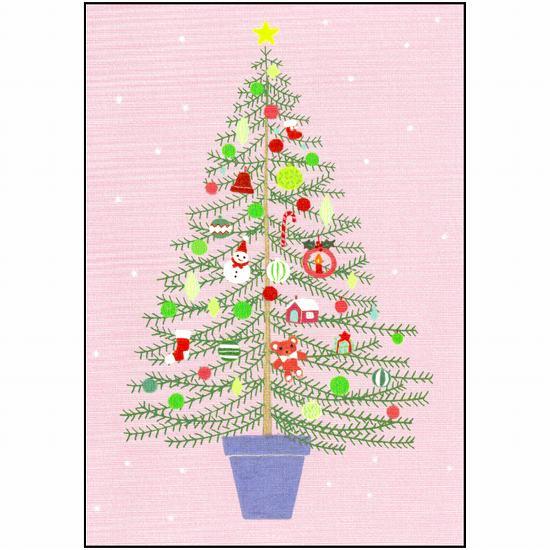 ひらいみも ポストカード（クリスマスツリー：オーナメント）の画像
