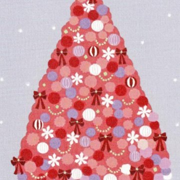 ひらいみも ポストカード（クリスマスツリー：リボン）の画像