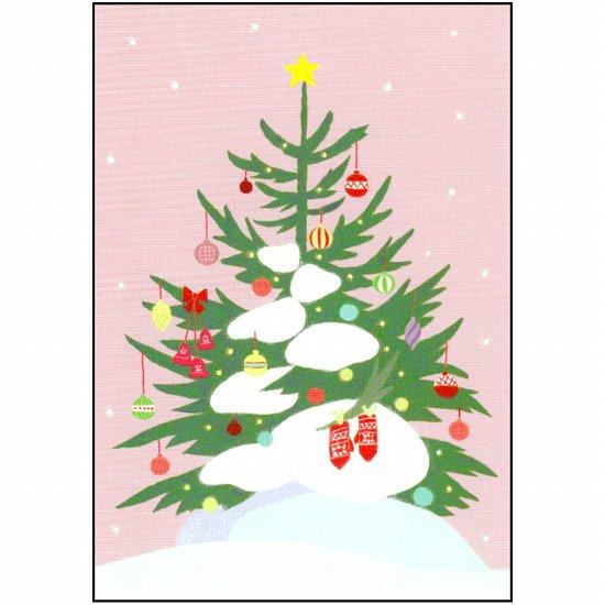 ひらいみも ポストカード（クリスマスツリー：カラフルボール）の画像