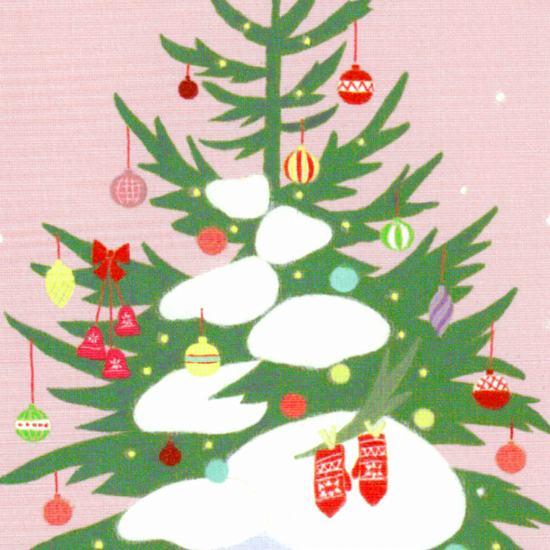 ひらいみも ポストカード（クリスマスツリー：カラフルボール）の画像