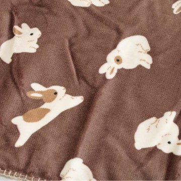 スワンネル3wayひざ掛け（ウサギ）ベージュブラウンの画像