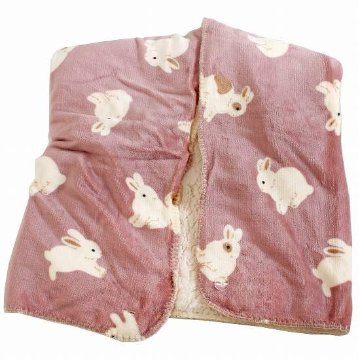 スワンネル3wayひざ掛け（ウサギ）ダークピンクの画像