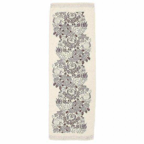 うすい　かるい　ながい　タオルてぬぐい（猫の庭）の画像