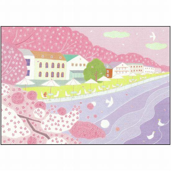 ひらいみも ポストカード（子ブタと桜を見ながら）の画像