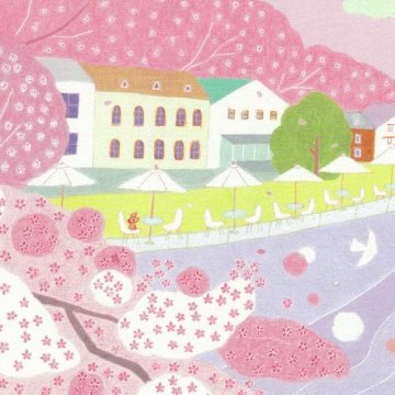 ひらいみも ポストカード（子ブタと桜を見ながら）の画像