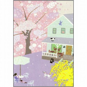 ひらいみも ポストカード（子ブタと桜がある店）の画像