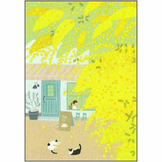 ひらいみも ポストカード（子ブタとミモザがある店）の画像