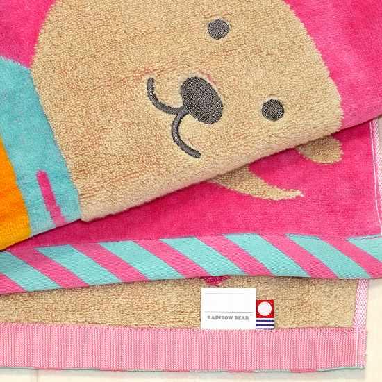 レインボーベア　バスタオル（パレード）ピンクの画像