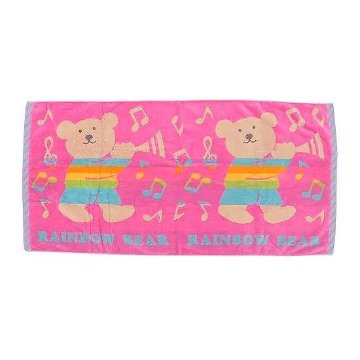 レインボーベア　バスタオル（パレード）ピンクの画像
