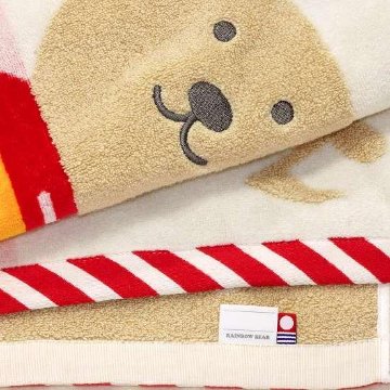 レインボーベア　バスタオル（パレード）オフホワイトの画像