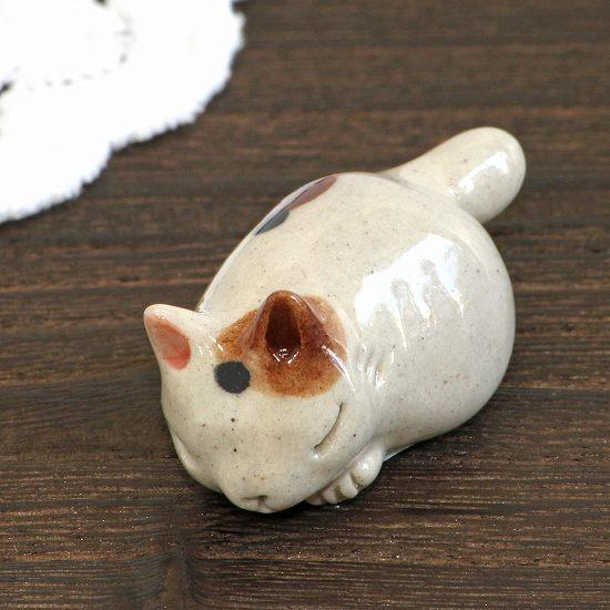 豆屋　箸置き（仔ねこ　ミケ　まるまり）の画像
