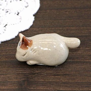 豆屋　箸置き（仔ねこ　ミケ　まるまり）の画像