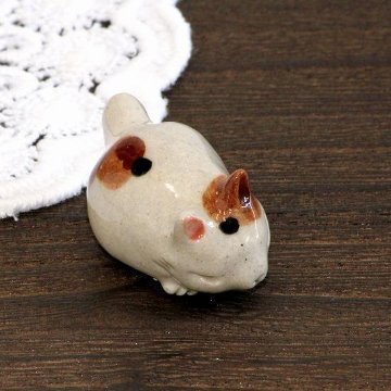 豆屋　箸置き（仔ねこ　ミケ　まるまり）の画像