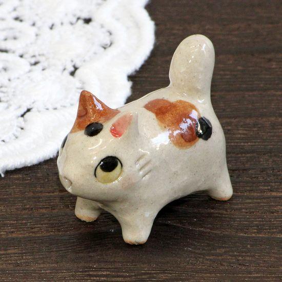 豆屋　箸置き（仔ねこ　ミケ　立ち）の画像