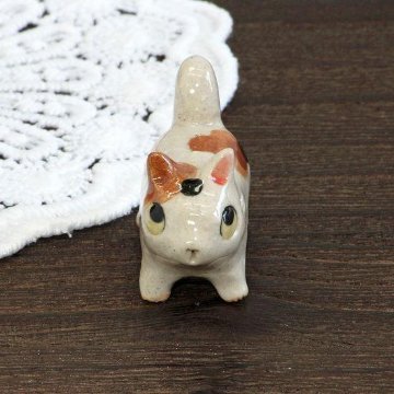 豆屋　箸置き（仔ねこ　ミケ　立ち）の画像