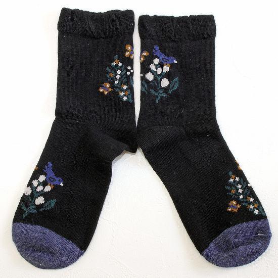 あなたに優しい靴下（花柄とトリ）の画像
