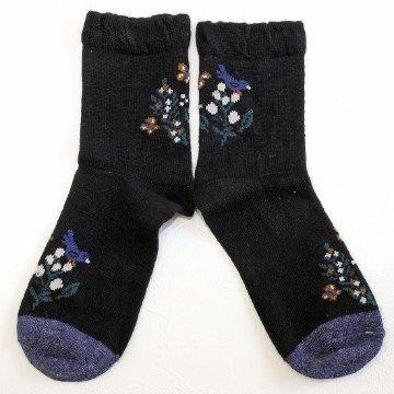 あなたに優しい靴下（花柄とトリ）の画像