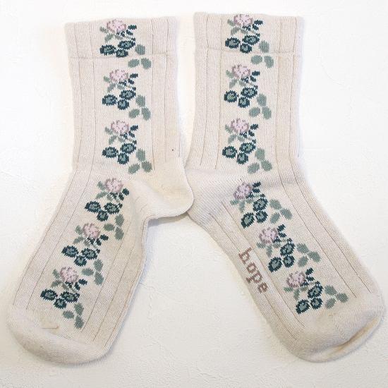 lucky motif　ソックス（三つ葉クローバー）の画像