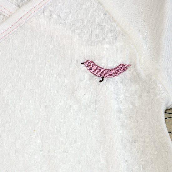 【訳あってお買い得！】まえをけいこ。短肌着（ことり）ピンクの画像