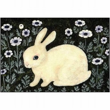 4legs ポストカード（うさぎとアネモネ）の画像