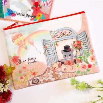 プティット・プぺ　ぺたんこポーチ（シャルルと夢の空）の画像