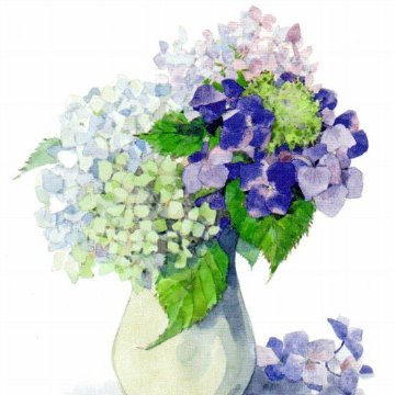 三好貴子 ポストカード（ハイドランジア-花器）の画像