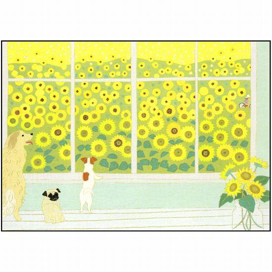 ひらいみも ポストカード（夏の窓：ひまわり）の画像