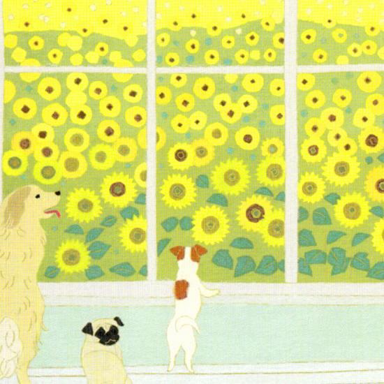 ひらいみも ポストカード（夏の窓：ひまわり）の画像